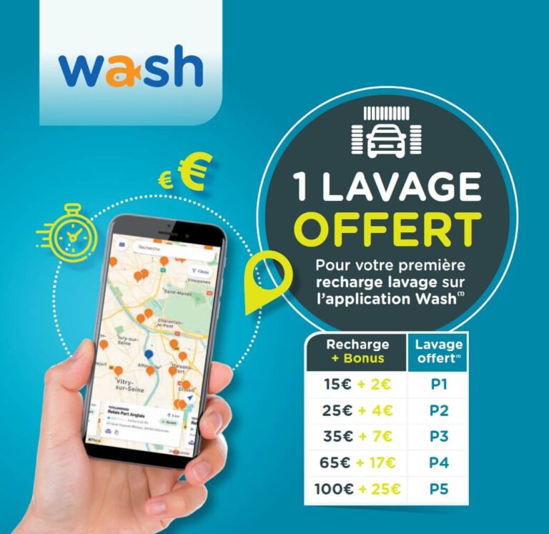 1 Lavage offert avec le code Welcome !