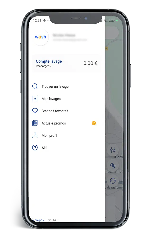 Transfert de solde application Wash