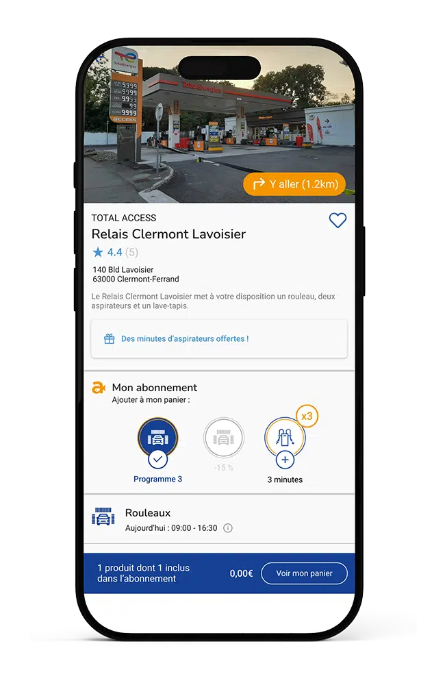 Abonnement Wash sur application Wash
